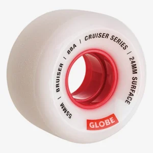 Online Bruiser Cruiser - White/Red - Skateboard Wheel 55mm Wheels | Components