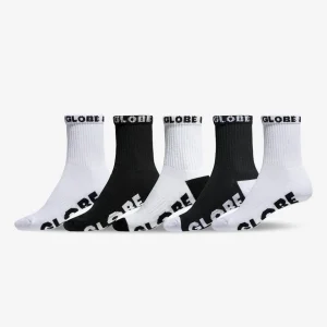 Cheap Globe Boys Quarter Sock 5 Pack - Black/White Socks