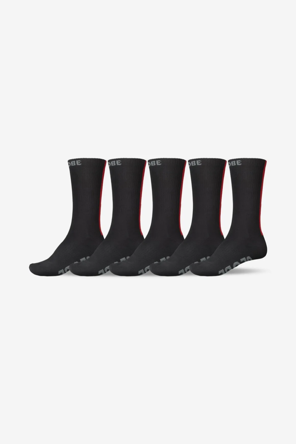 stripe_hi_crew_sock__pack__blackred_0.webp Hot Stripe Hi Crew Sock 5 Pack - Socks
